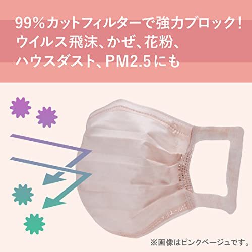 エリエール (日本製 不織布) ハイパーブロックマスク エリカラ くすみピンク ふつうサイズ 30枚入 PM2.5対応_画像6