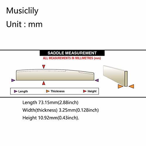 Musiclily Pro 73.15mm 弦長補正タイプ 無漂白牛骨サドル 6弦アコースティック用(2個セット）_画像2