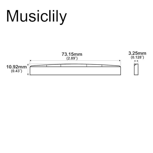 Musiclily Pro 73.15mm 弦長補正タイプ 牛骨サドル 6弦アコースティック用、アイボリー(2個セット）_画像2