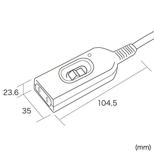 サンワサプライ 延長コード 中間スイッチ付き 配線しやすいスイングプラグ 2m TAP-B7-2N_画像7