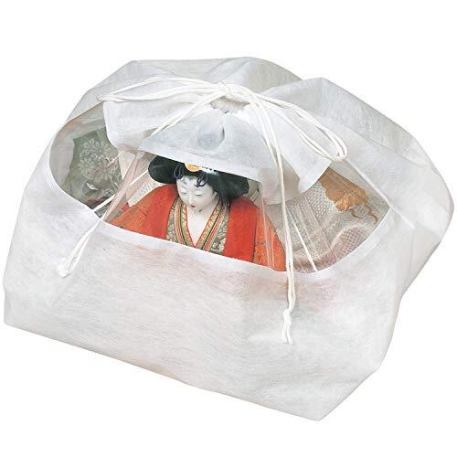アストロ ひな人形 保存袋 ホワイト 5枚組 通気性の良い 不織布 収納袋 雛人形 巾着袋 透明窓付き 中身が分かる 1_画像1