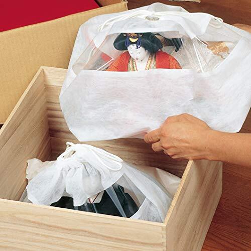アストロ ひな人形 保存袋 ホワイト 5枚組 通気性の良い 不織布 収納袋 雛人形 巾着袋 透明窓付き 中身が分かる 1_画像5