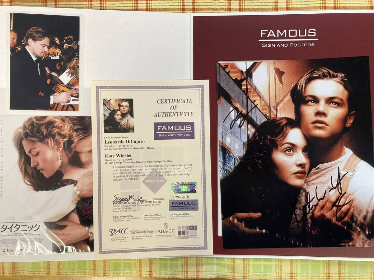  Leonardo * DiCaprio / Kate * wing slit с автографом фото 8X10 COH сертификат есть очень красивый товар 