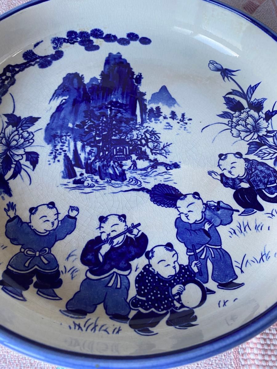 中国古玩 染付 古染付 青花 唐物 時代物 飾り皿 大皿 深皿 中国古玩 染付 古染付 青花 唐物 時代物 飾り皿 大皿 深皿