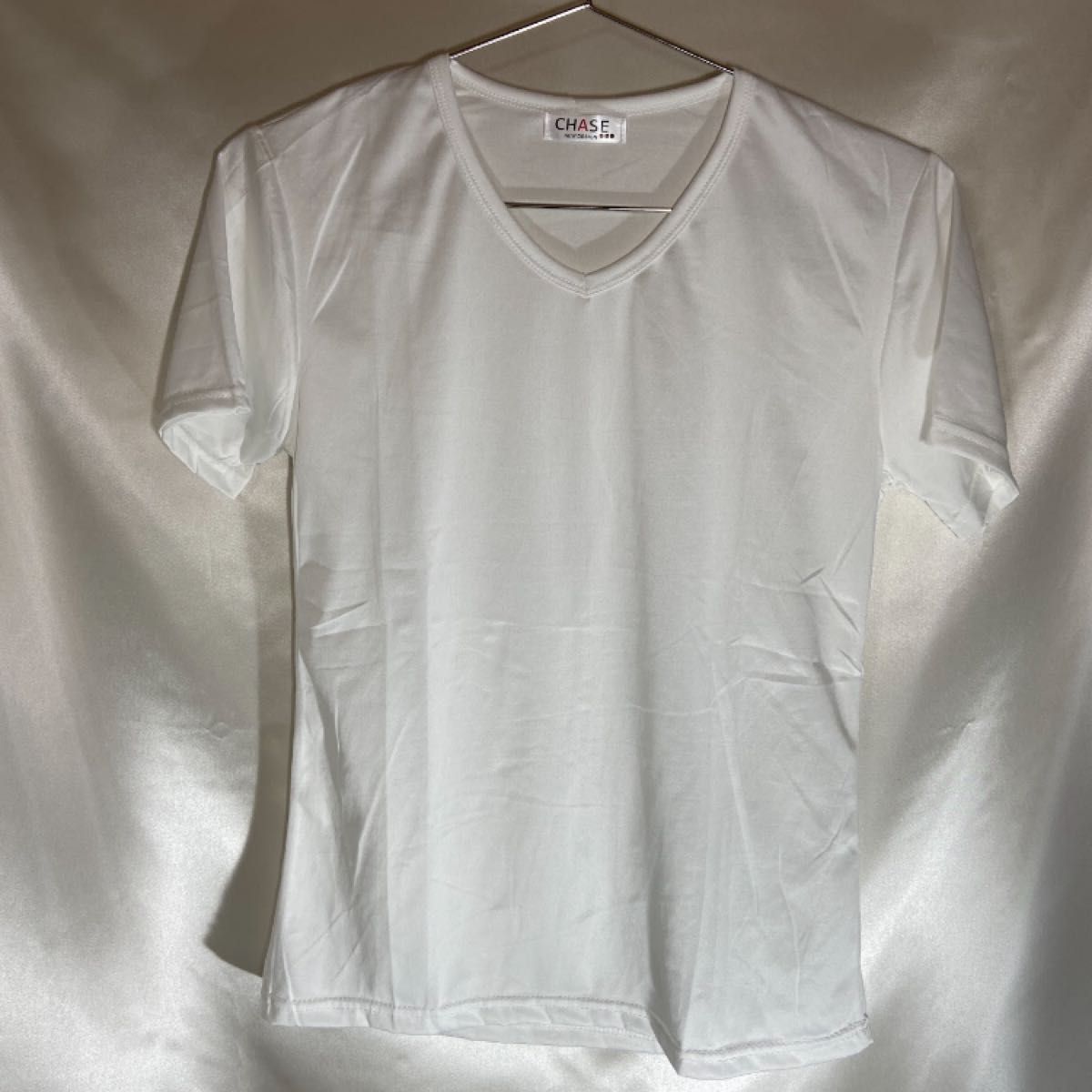 Vネック シャツ 白 半袖 きれいめ シンプル カットソー レ ディース Tシャツ インナー