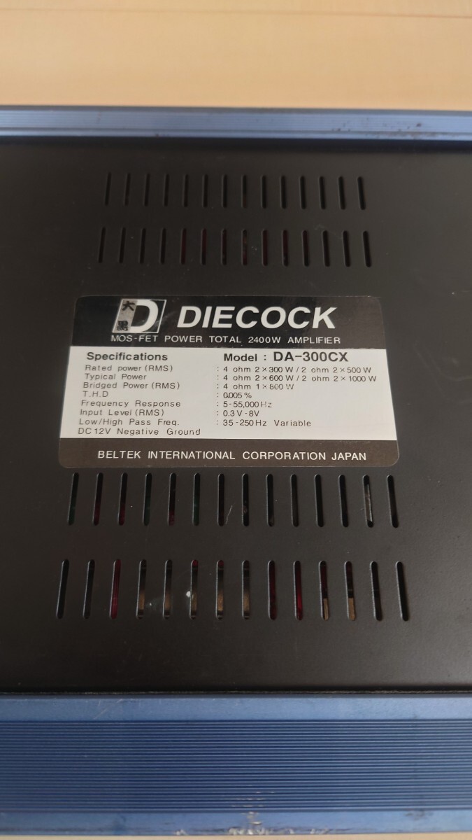  free shipping! DIECOCK 300CX 2ch amplifier electrification OK sound out OK inspection ) large cook out direction KICKER Rockford 