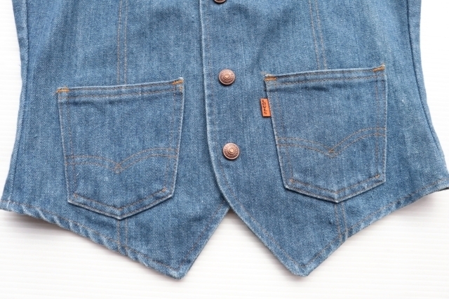 ◆ 70's USA製 Levi's リーバイス デニムベスト ボーイズ16 レディースサイズ/ビンテージ オールド アメリカ古着 レトロ オリジナル_画像5