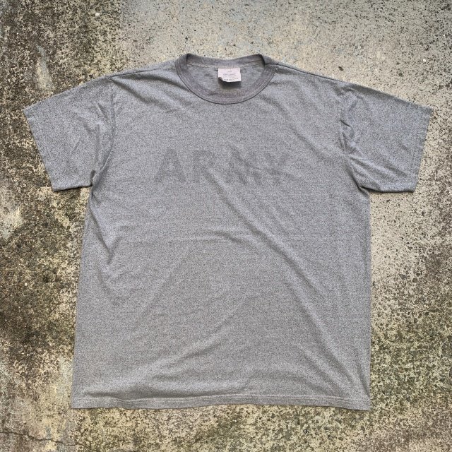 【L/XL】90s US ARMY プリントTシャツ 杢グレー■ビンテージ オールド レトロ アメリカ古着 綿ポリ 無地 ミリタリー_画像1