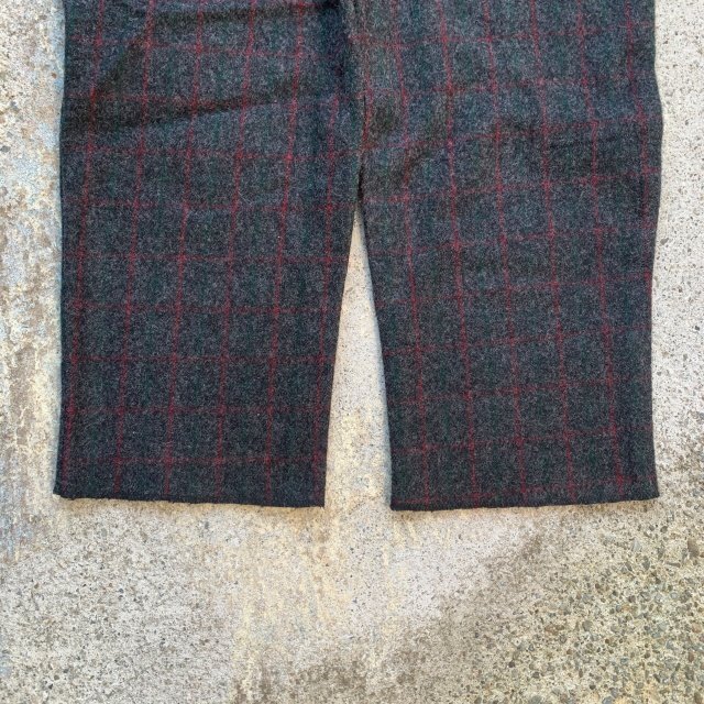 【W42】Woolrich ウールパンツ グレー チェック柄■ビンテージ オールド アメリカ古着 サスペンダーボタン メルトン ウールリッチ_画像9