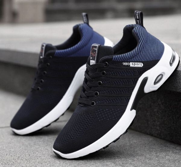  shoes mesh [24.5cm blue ] s18 men's sneakers running shoes fitness walking ventilation sport casual 