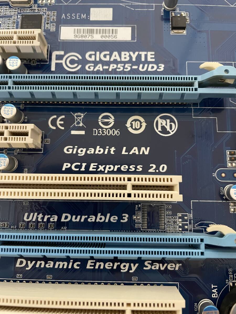 ジャンク GIGABYTE　GA-P55-UD3 LGA1156 CPU・メモリ付_画像3