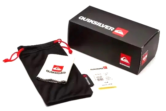 QUIKSILVER クイックシルバー偏光サングラス UVカットレンズ 男女兼用 箱/ポーチ/レンズクリーナー付 クリアスモーク ウェリントン_画像7