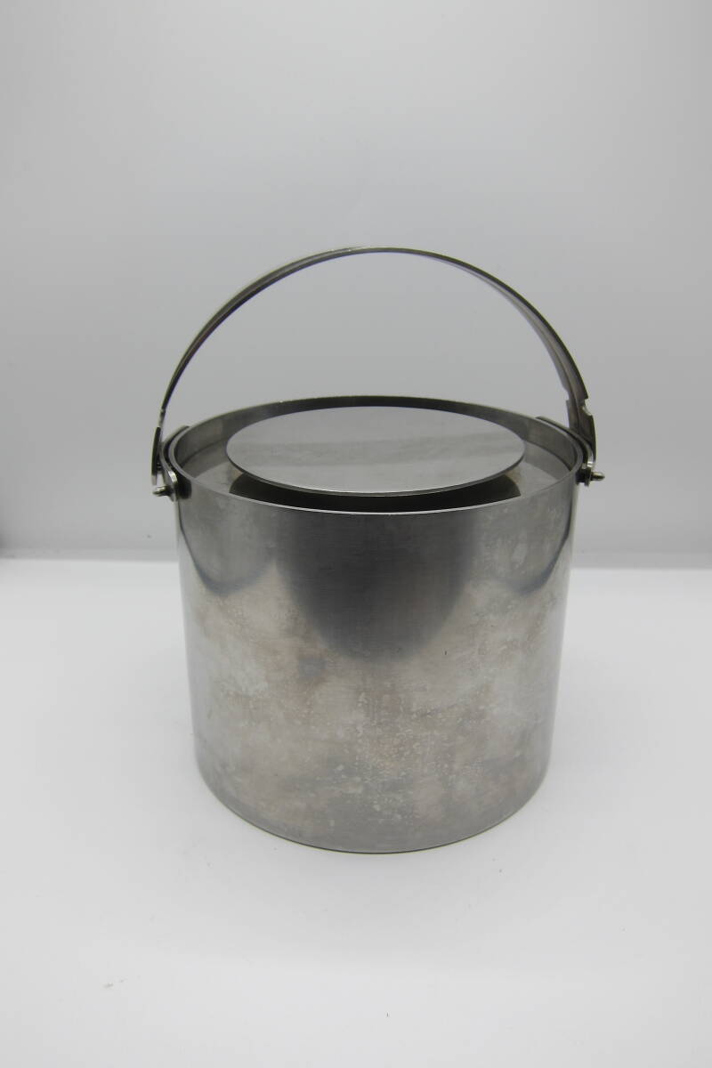 *a Rene * Jacobsen Arne Jacobsen ice basket * tongs set / stereo ru ton stainless steel Denmark / cylinder line 