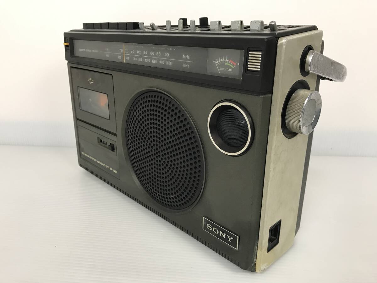 SONY ソニー AM FM ラジオ カセットコーダー CF-1980 ラジオ 受信OK カセットテープ 動作品 オーディオ 昭和 レトロ 当時物 の画像4