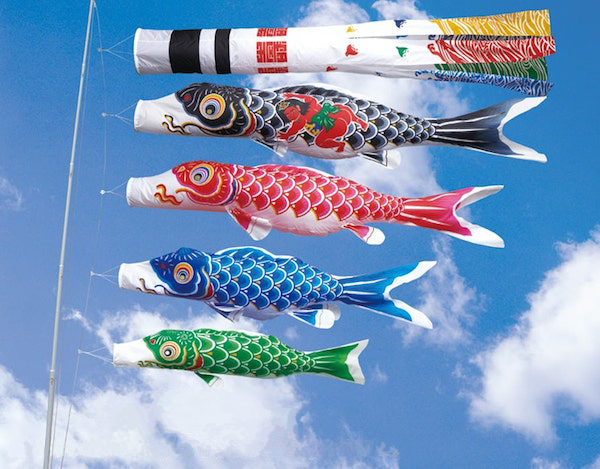 即決!【新品鯉のぼり3m4匹浪千鳥吹流しセット】7点こいのぼり黄変防止かなめ鯉幟