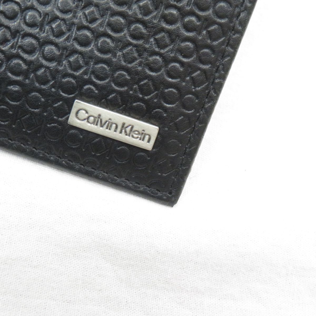 Calvin Klein CKロゴ刻印 レザー ２つ折り 財布 ウォレット /カルバンクライン 　0305_画像2