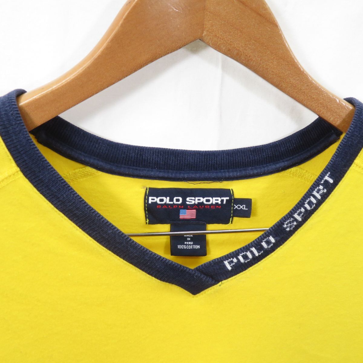 ビッグサイズ 90s POLO SPORT RALPH LAUREN Vネック Tシャツ sizeXXL/ラルフローレン 　0305_画像2