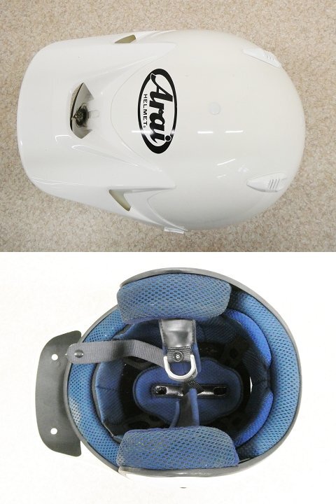 ○2) Arai HyperT バイクヘルメット Lサイズ(59-60cm) ハイパーT トライアル用 バイク用品 アライ ヘルメット ホワイト_画像5