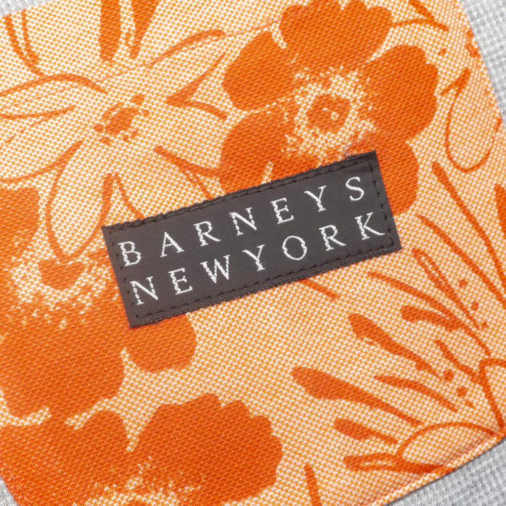 洗練デザイン『BARNEYS NEWYORK』テーラードジャケット Lサイズ グレー 日本製 コットン バーニーズ メンズ 管理2138_画像6
