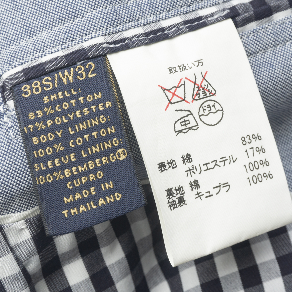 爽やかな春夏生地『Brooks Brothers』セットアップスーツ 38(S相当) 水色 コットン ブルックスブラザーズ メンズ 管理2151_画像7