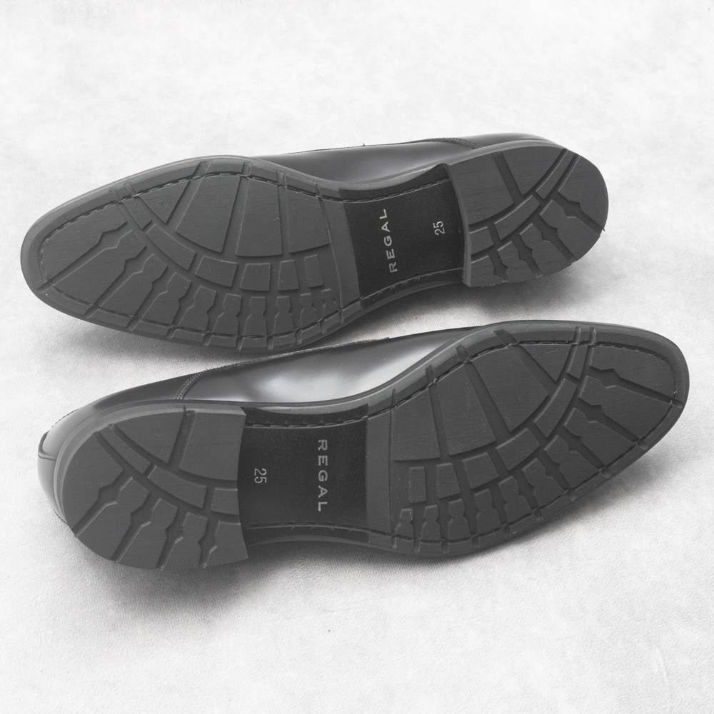 未使用品『REGAL』ストレートチップ レザーシューズ 25cm ブラック 革靴 ビジネス リーガル メンズ 管理2109の画像7