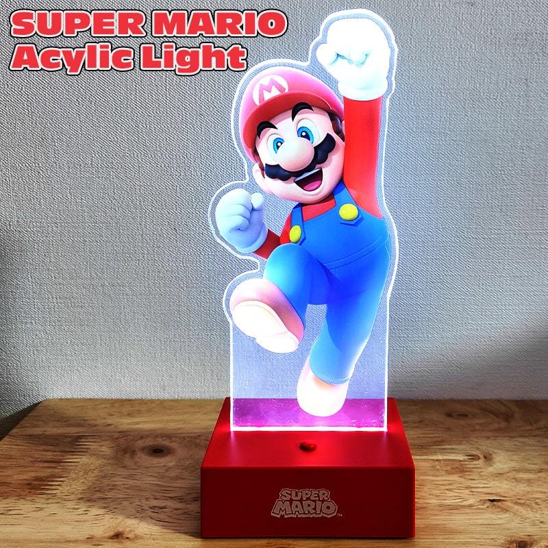 マリオ アクリルライト スーパーマリオ 光る 置物 雑貨 プレゼント ギフト ゲーム かっこいい キャラクター おもちゃ インテリア_画像1