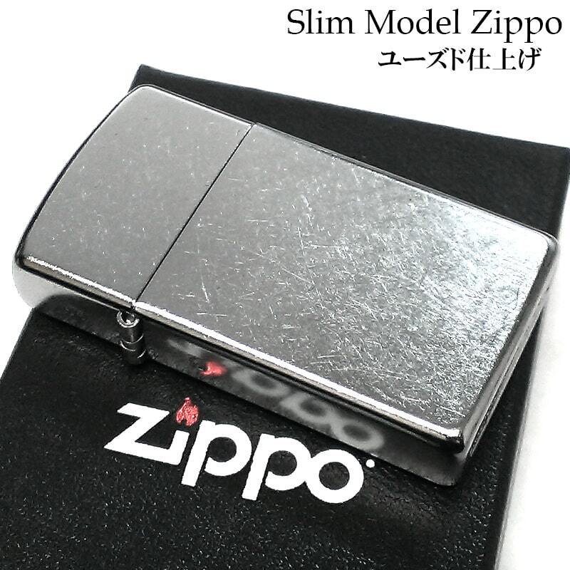 ZIPPO ライター スリム ジッポ ユーズド加工 シンプル 無地 ストリートクローム シルバー かっこいい 銀 メンズ おしゃれ_画像2