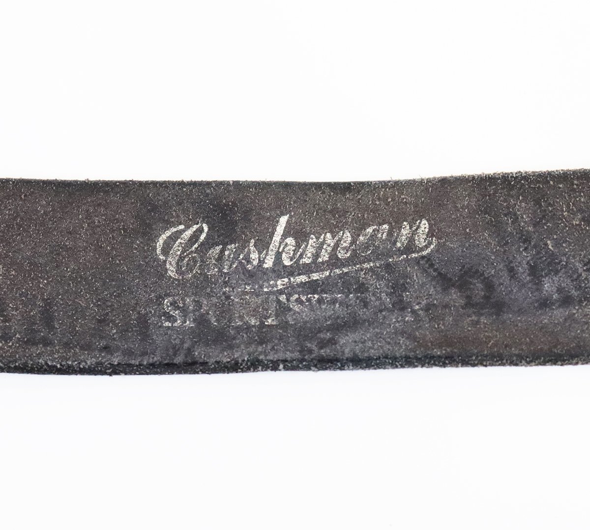 cushman (クッシュマン) 40mm Double Pin Leather Belt / ダブルピン レザーベルト カウハイド Lot 29601 ブラック 美品 w32_画像8