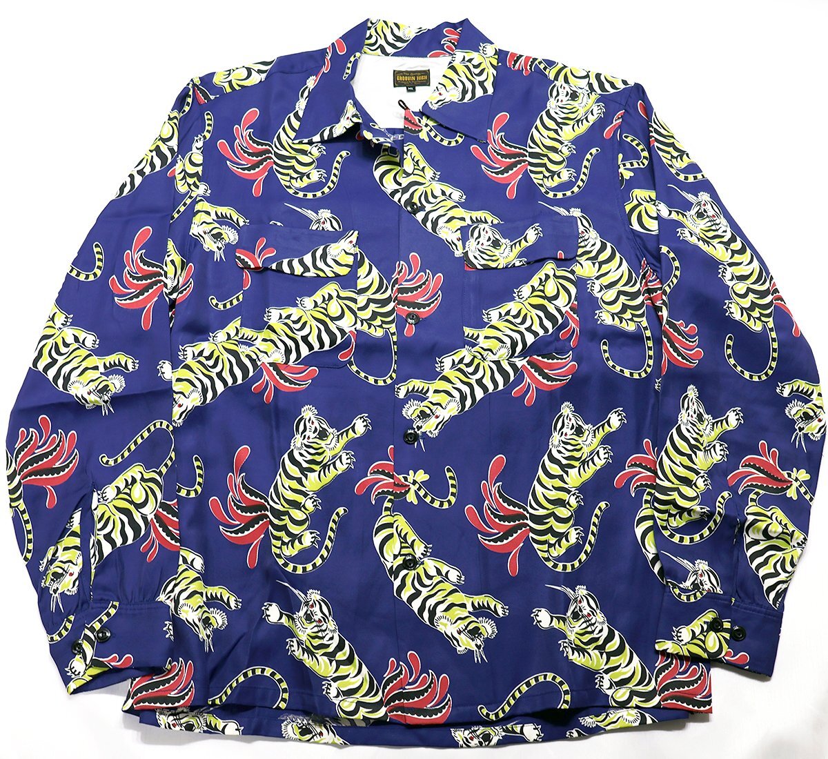 The Groovin High (グルービンハイ) 1950s Town Craft Style Rayon Shirts “Tiger” / レーヨンオープンシャツ タイガー 極美品 size XL_画像1