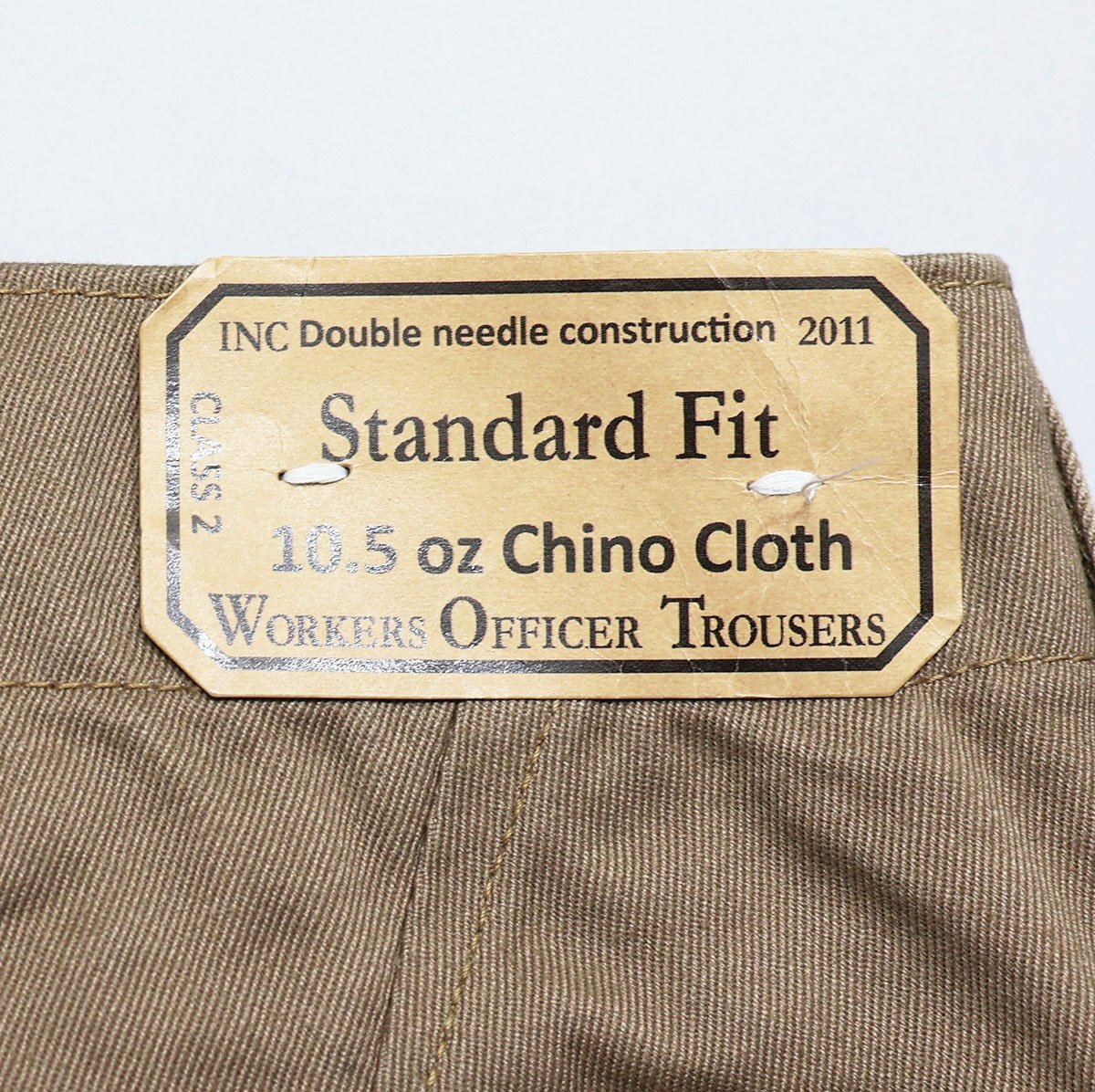 Workers K&T H MFG Co (ワーカーズ) Officer Trousers Standard Fit Type 2 / オフィサートラウザー タイプ2 未使用品 Beige Chino w34_画像9