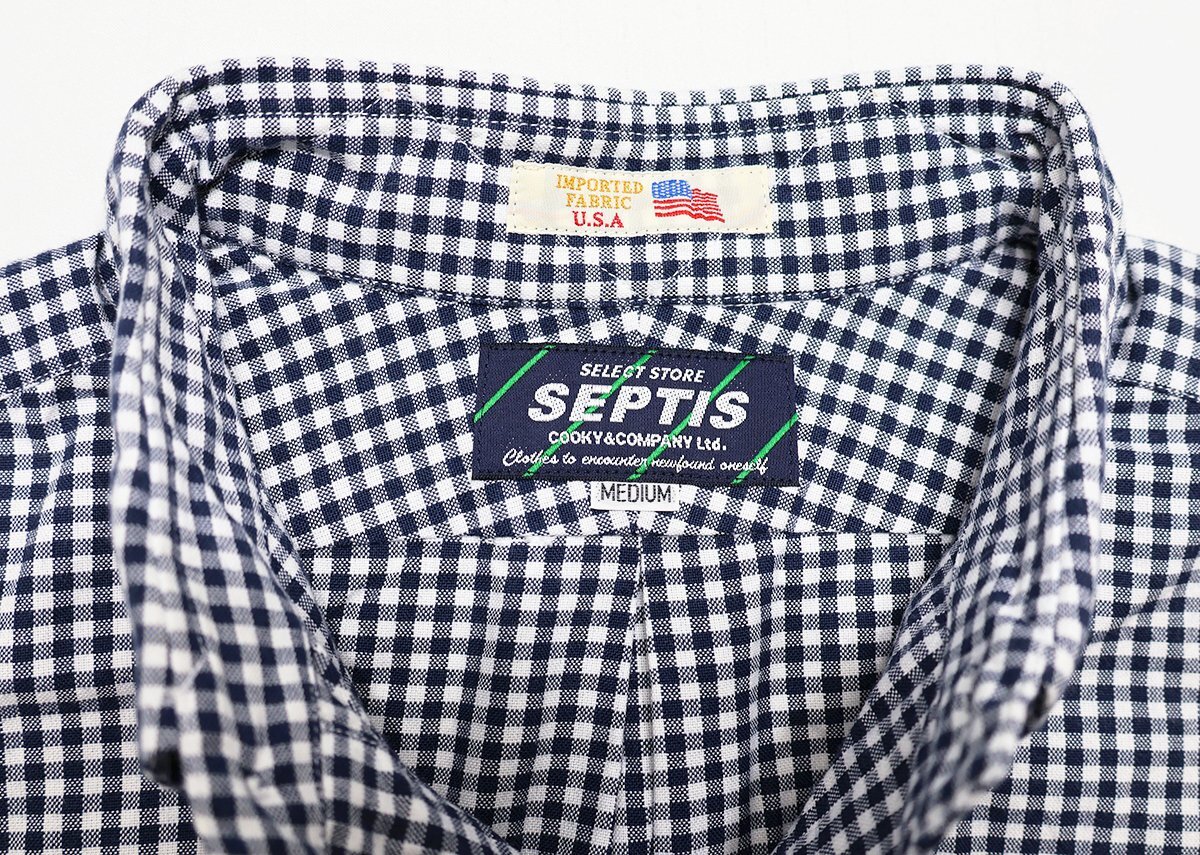 SEPTIS ORIGINAL (セプティズオリジナル) Gingham Check BD Shirt / ボタンダウンシャツ 美品 ギンガムチェック size M_画像6