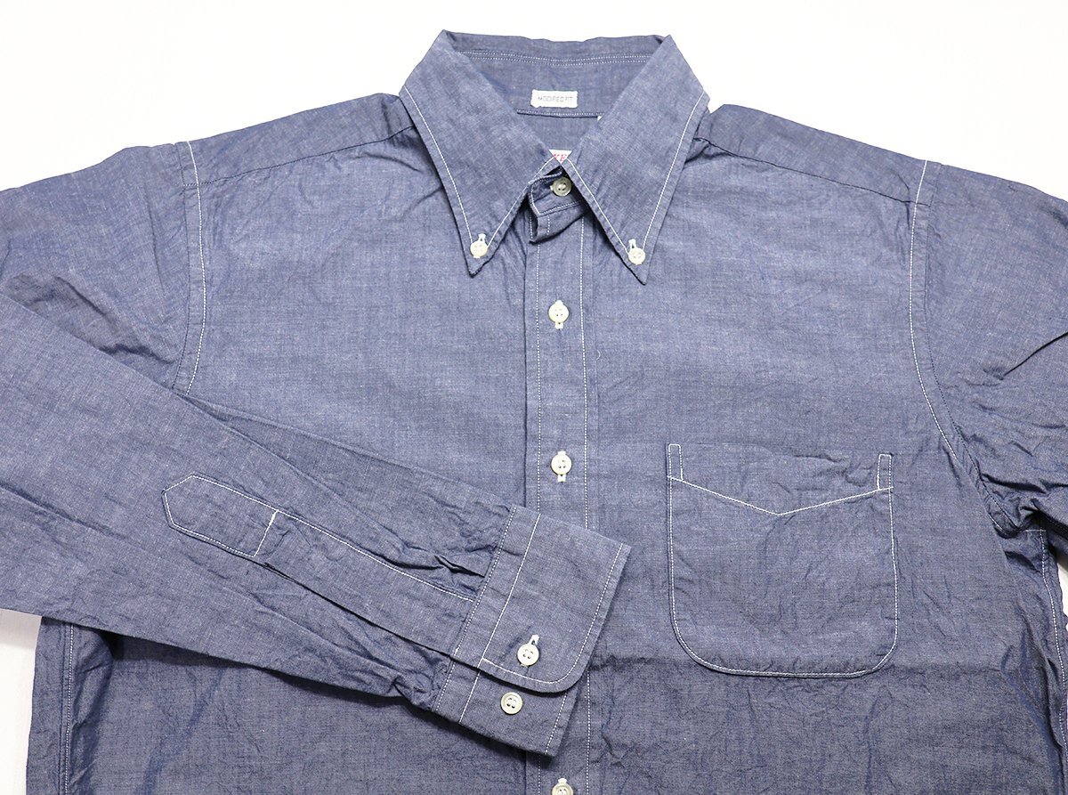 Workers K&T H MFG Co (ワーカーズ) Modified BD Shirt / ボタンダウンシャツ 美品 ブルー size 14(S)_画像3