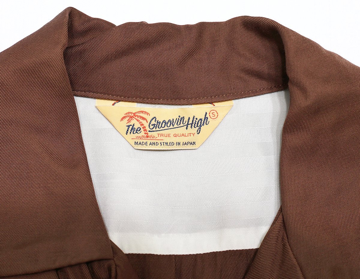 The Groovin High (グルービンハイ) 1940s Town Craft Style Rayon Shirts / レーヨンシャツ “Snow Pattern” 美品 ブラウン size S_画像5