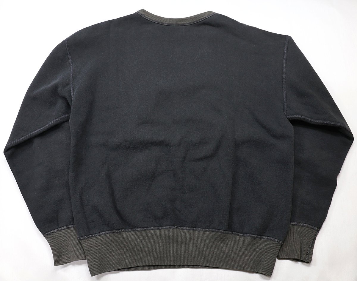 THE FLATHEAD (フラットヘッド) Crew Neck Sweat Shirt / クルーネック スウェットシャツ “BELMONT” ブラック size XL_画像2