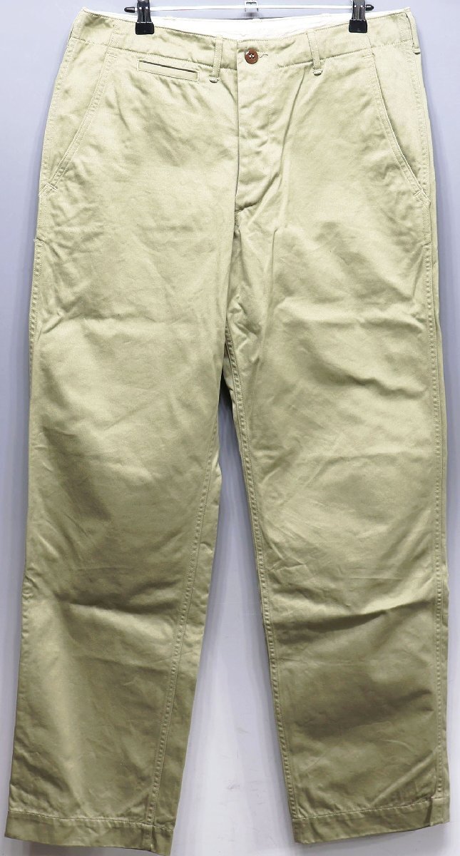 DENIME by WAREHOUSE (ドゥニーム バイ ウエアハウス) Lot 222 - CHINOS - / チノトラウザー 美品 カーキ w33 / チノパン_画像2