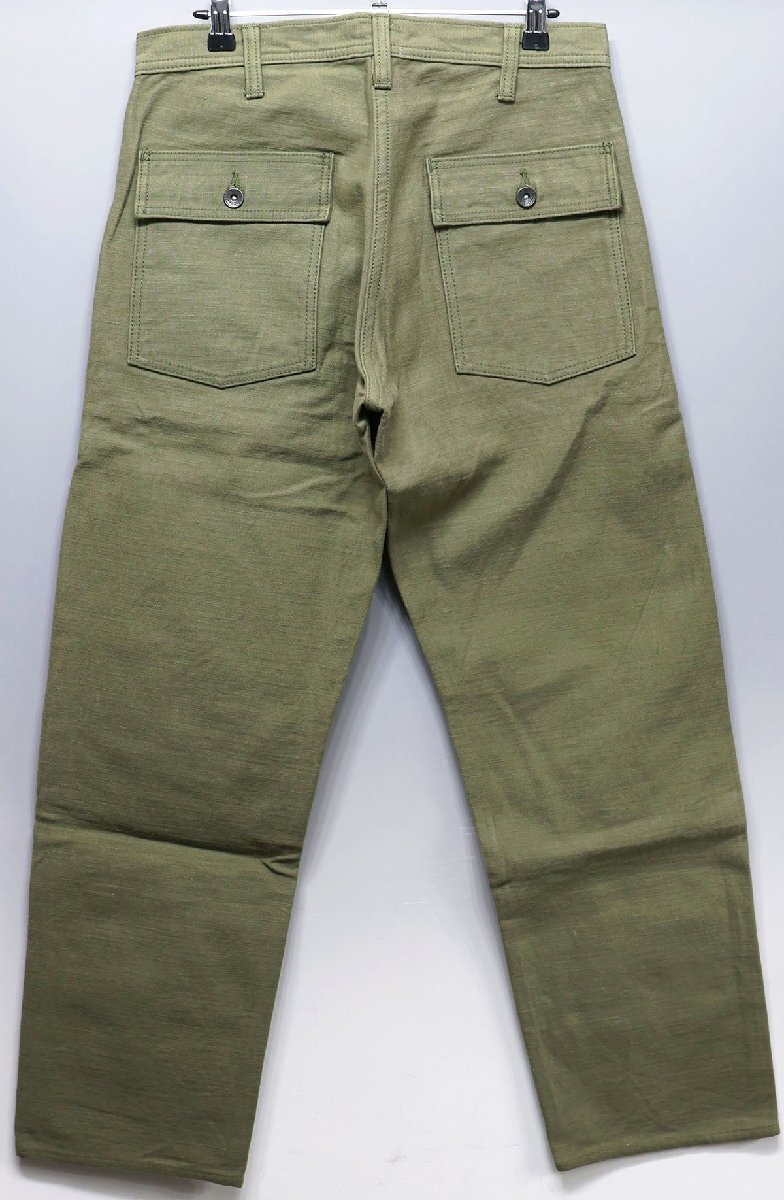 SAMURAI JEANS (サムライジーンズ) Reversed Sateen Baker Pants / ヘビーバックサテン ベイカーパンツ SJ52BP 極美品 オリーブ w32_画像3