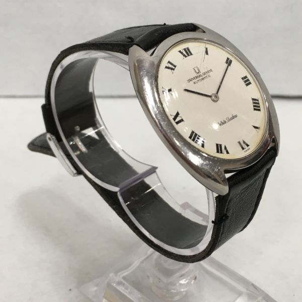 O109 ◎ UNIVERSAL GENEVE ユニバーサルジュネーブ WHITE SHADOW ホワイトシャドウ AT 自動巻 白文字盤 メンズ腕時計 S2-1049848の画像3