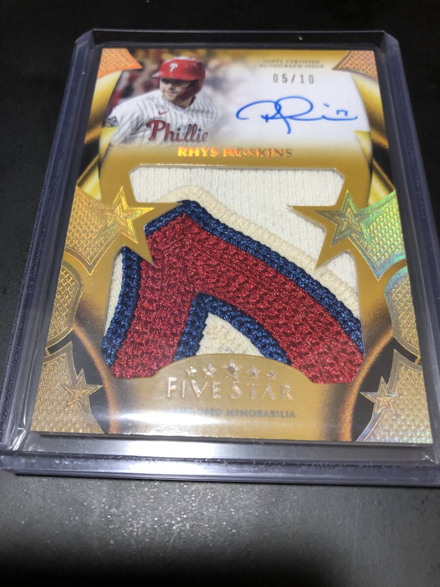 topps 2023 five star patch auto card rhys hoskins パッチ直筆サインカード ☆10枚限定☆の画像1