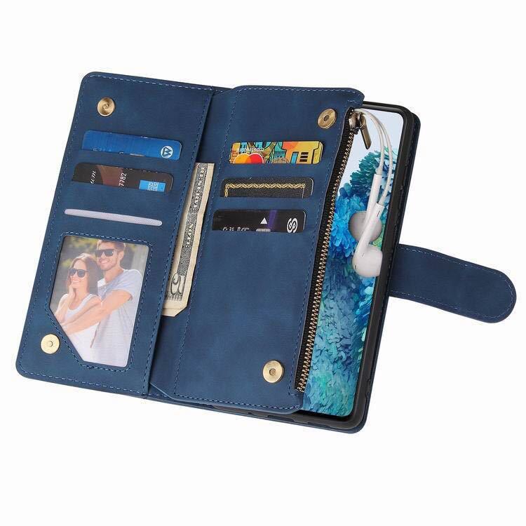 Galaxy S10 レザーケース ギャラクシー s10 ケース galaxy s10 カバー SCV41 SC-03L 手帳型 お財布付き カード収納 ストラップ付き ブルー