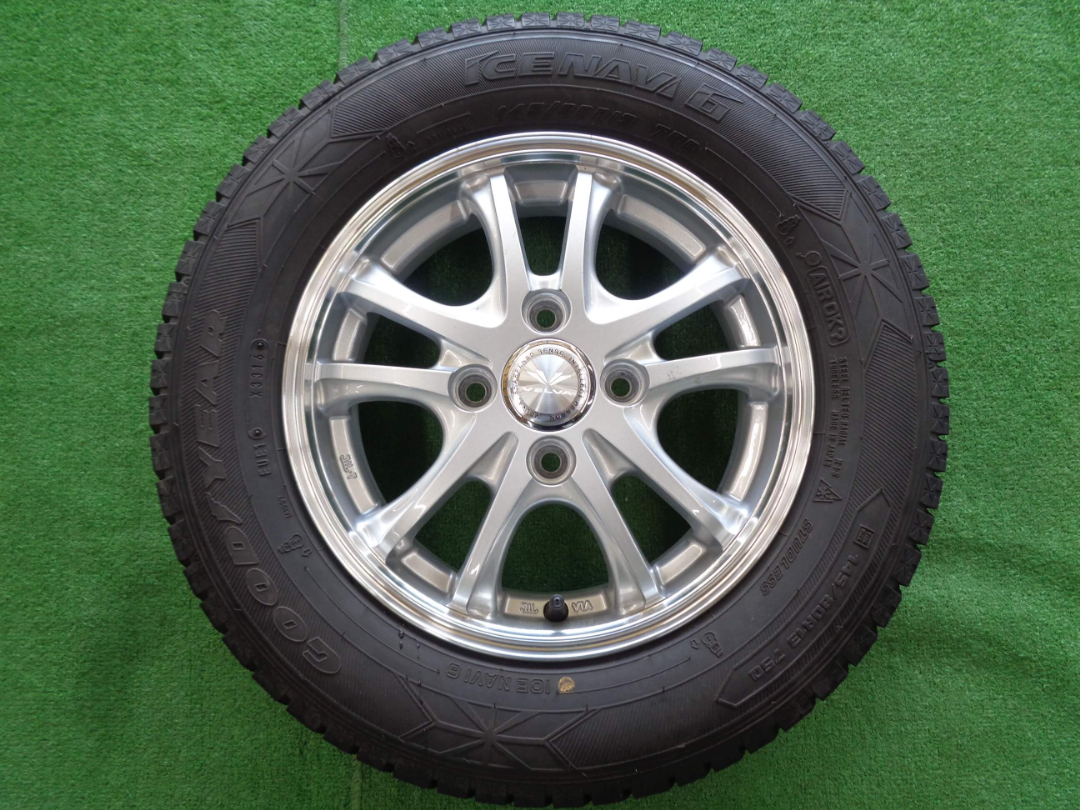 145/80R13　グッドイヤー　アイスナビ6　中古スタッドレスセット　4本　4J-13　ヴェルバ　13インチ　神奈川県_画像2