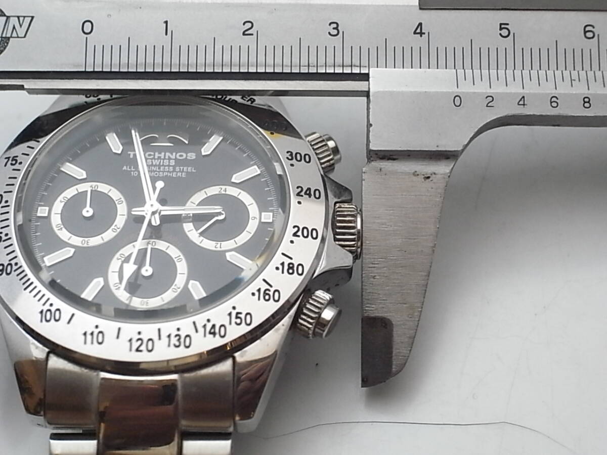 必読商品説明 廃業時計店より TECHNOS CHRONOGRAPH テクノス クロノグラフ 中古作動品_画像10