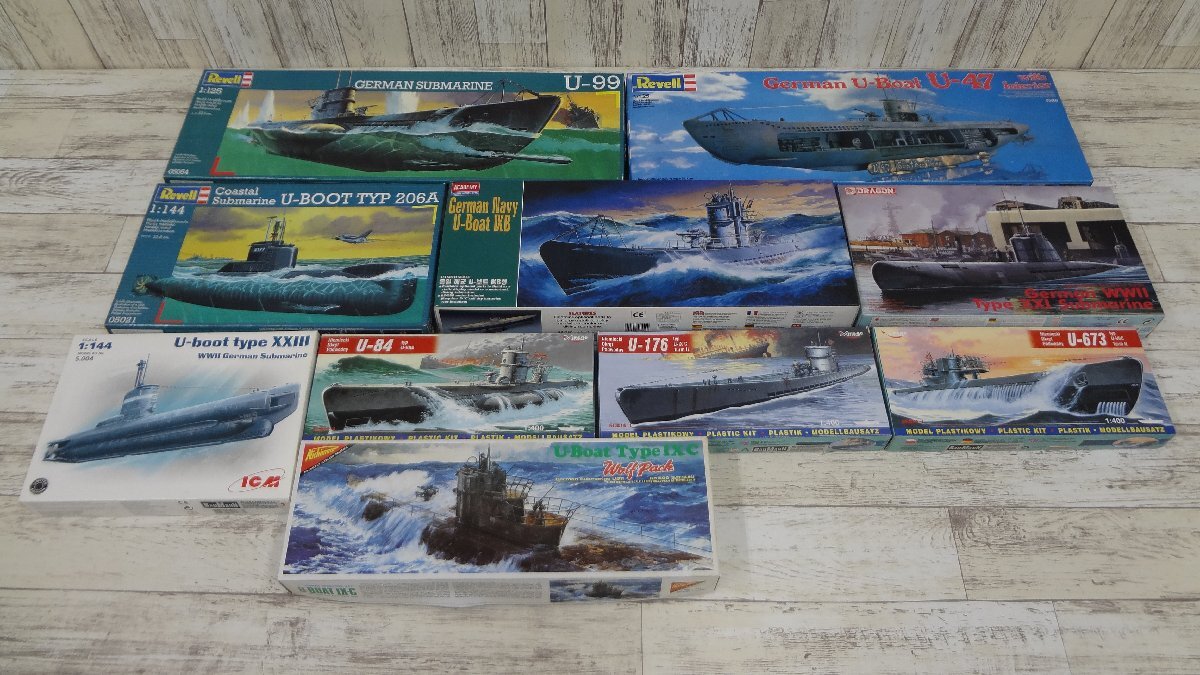 072C Uボート プラモデル まとめ Revell U-99 U-47 206A ACADEMY 1442 など【ジャンク扱い・同梱不可】_画像1