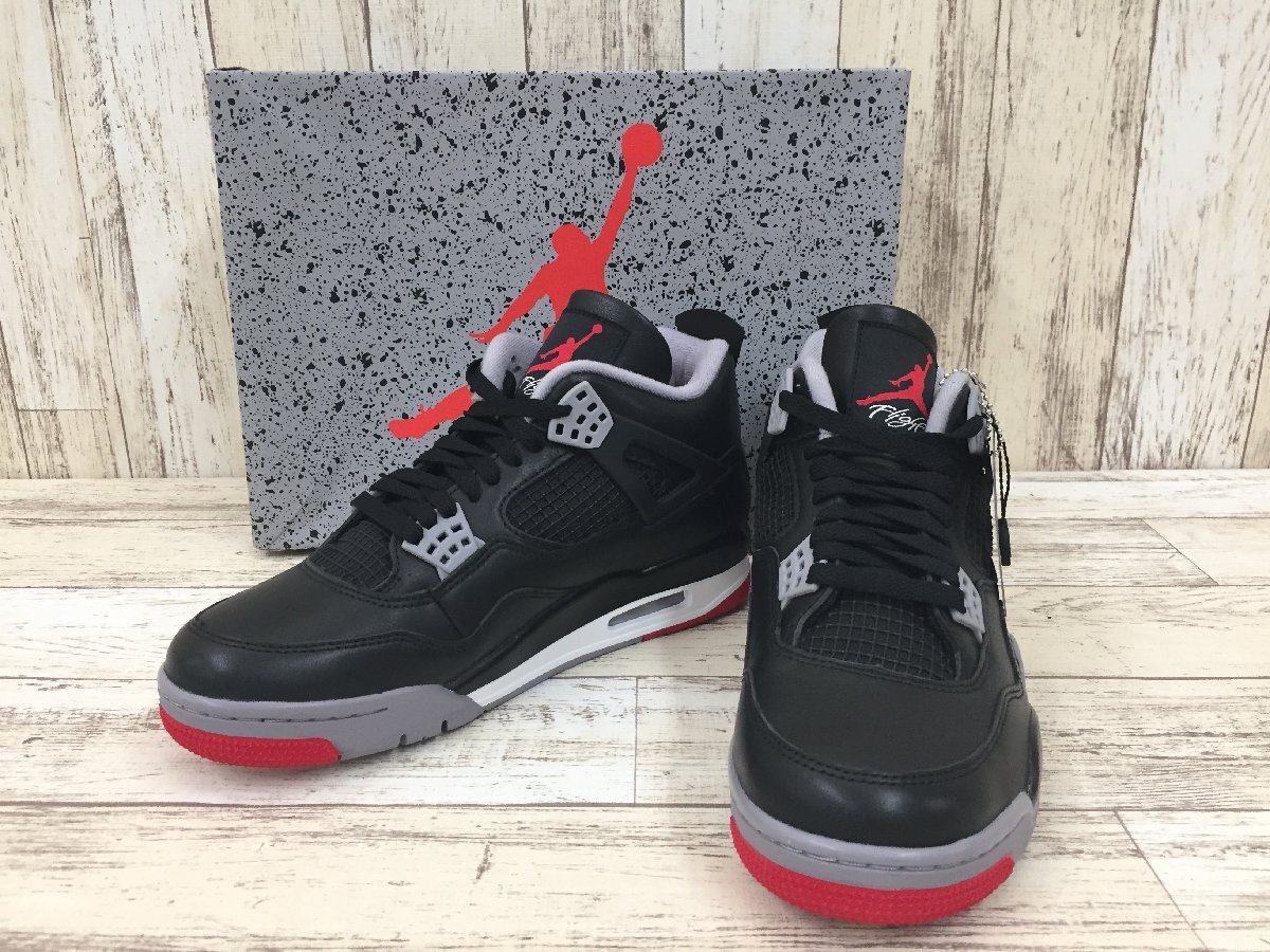 148BH NIKE AIR JORDAN 4 RETRO Bred Reimagined FV5029-006 ナイキ ジョーダン【中古・美品】_画像1