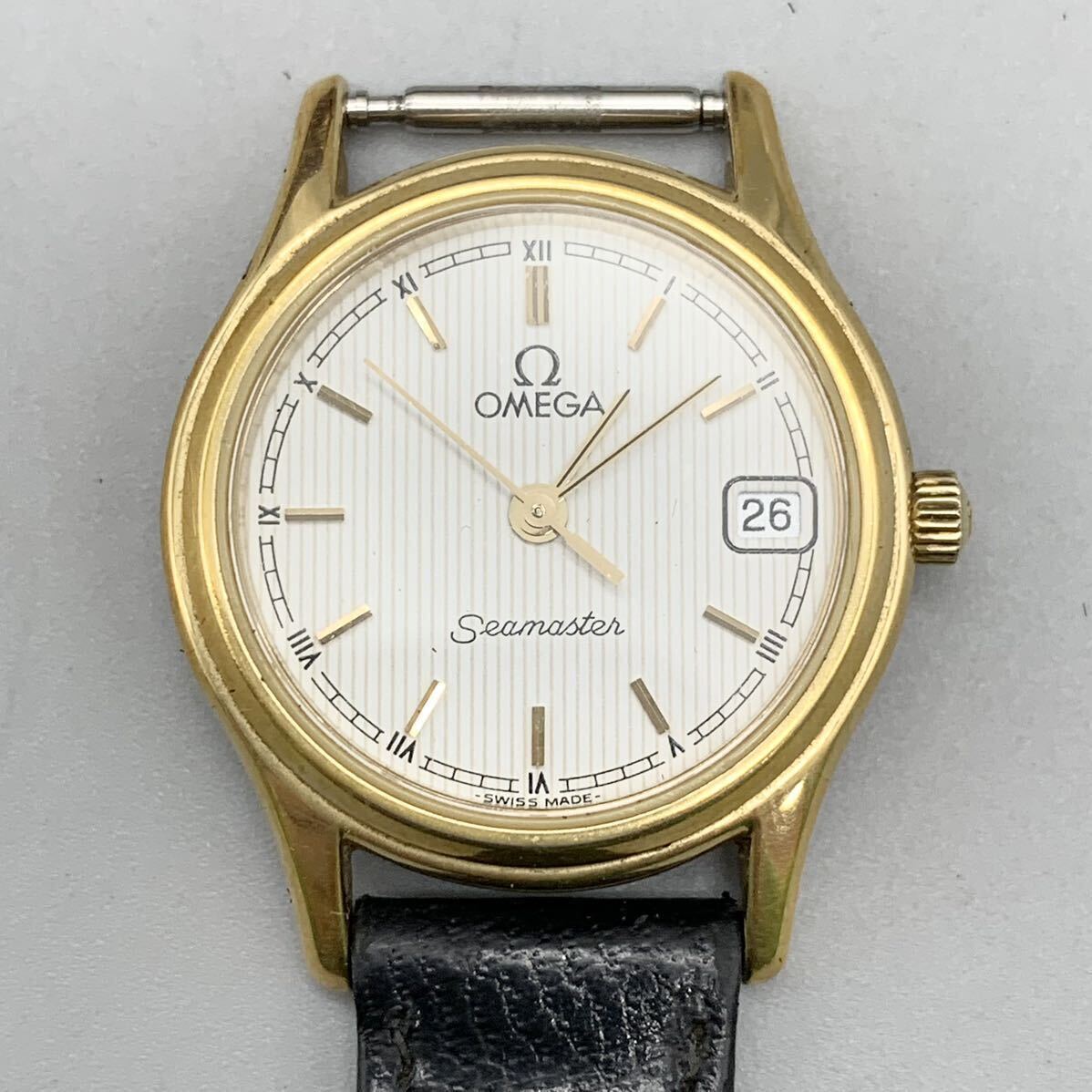 FN11865U【電池交換済み】OMEGA オメガ Seamaster シーマスター QUARTZ クォーツ メンズ レディース 腕時計 【ジャンク】の画像2