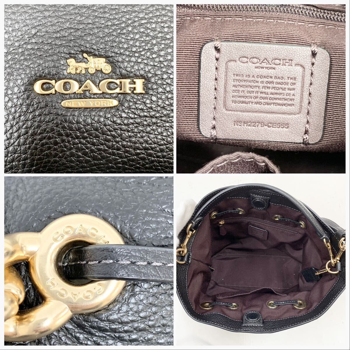 FN11882U【1000円スタート!!】 COACH コーチ シグネチャー レザー ハンドバッグ 3点セット _画像10