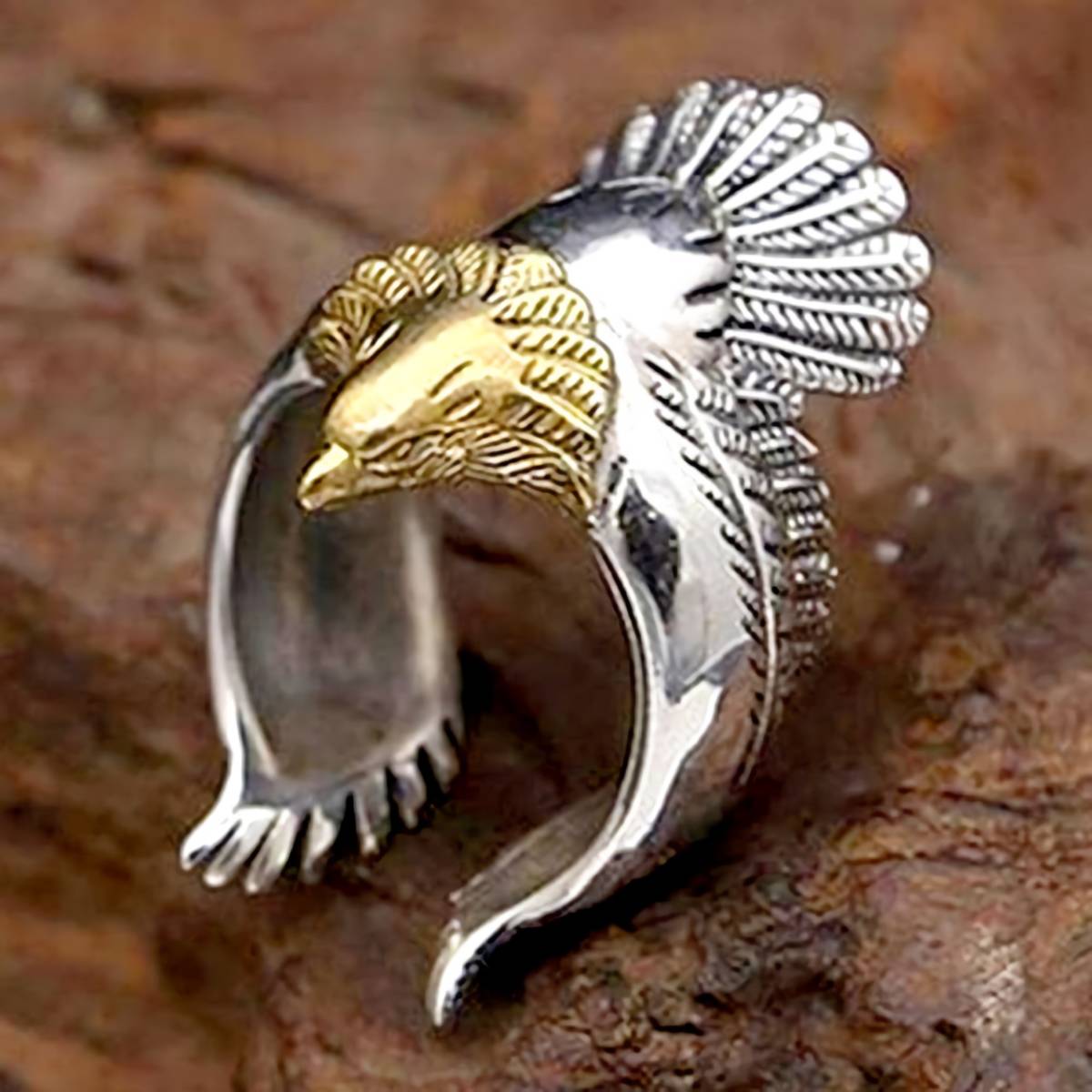  new goods 1 jpy ~* free shipping * free size gold paint Falcon yellow gold. hawk platinum finish 925 silver ring birthday present travel summer festival consecutive holidays gift domestic sending 