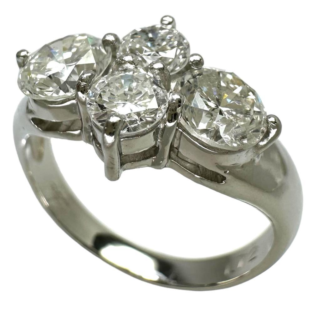 経典 リング・指輪 計1.72ct (推定Hカラー・SIクラス) ダイヤモンド 16号 Pt900プラチナ レディース 6.3g プラチナ台
