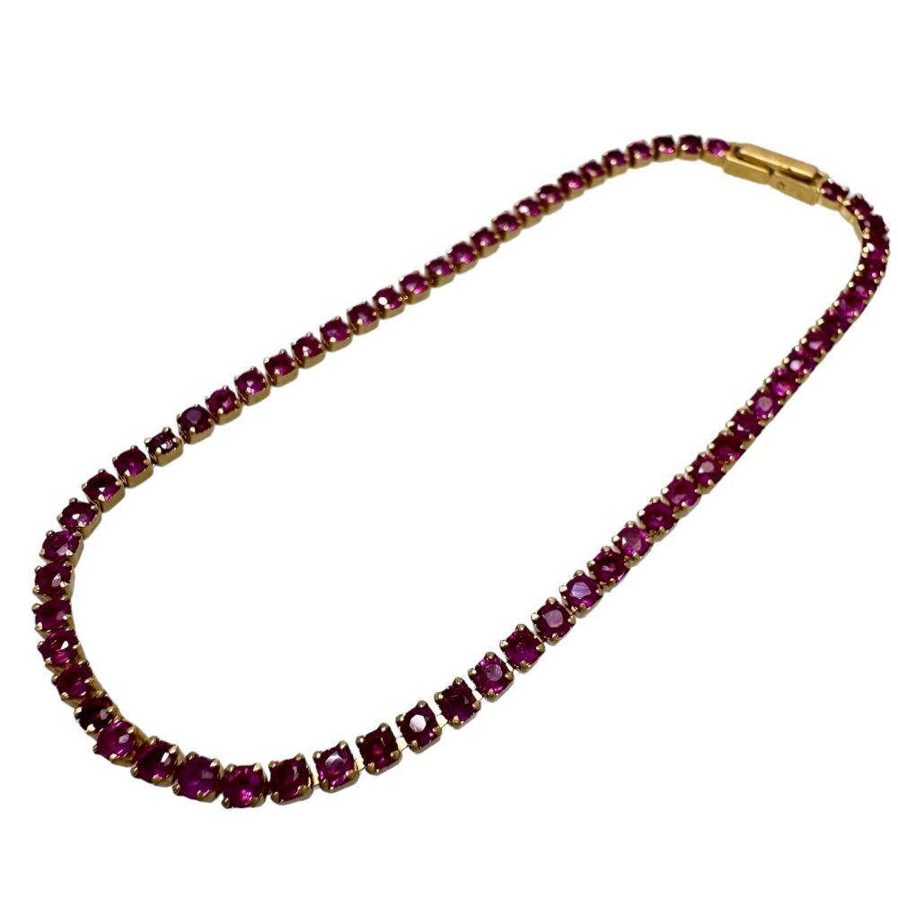 完璧すぎて可愛げがない 計4.5ct ルビー ブレスレット レディース 18cm 4.7g K18ゴールド ルビー