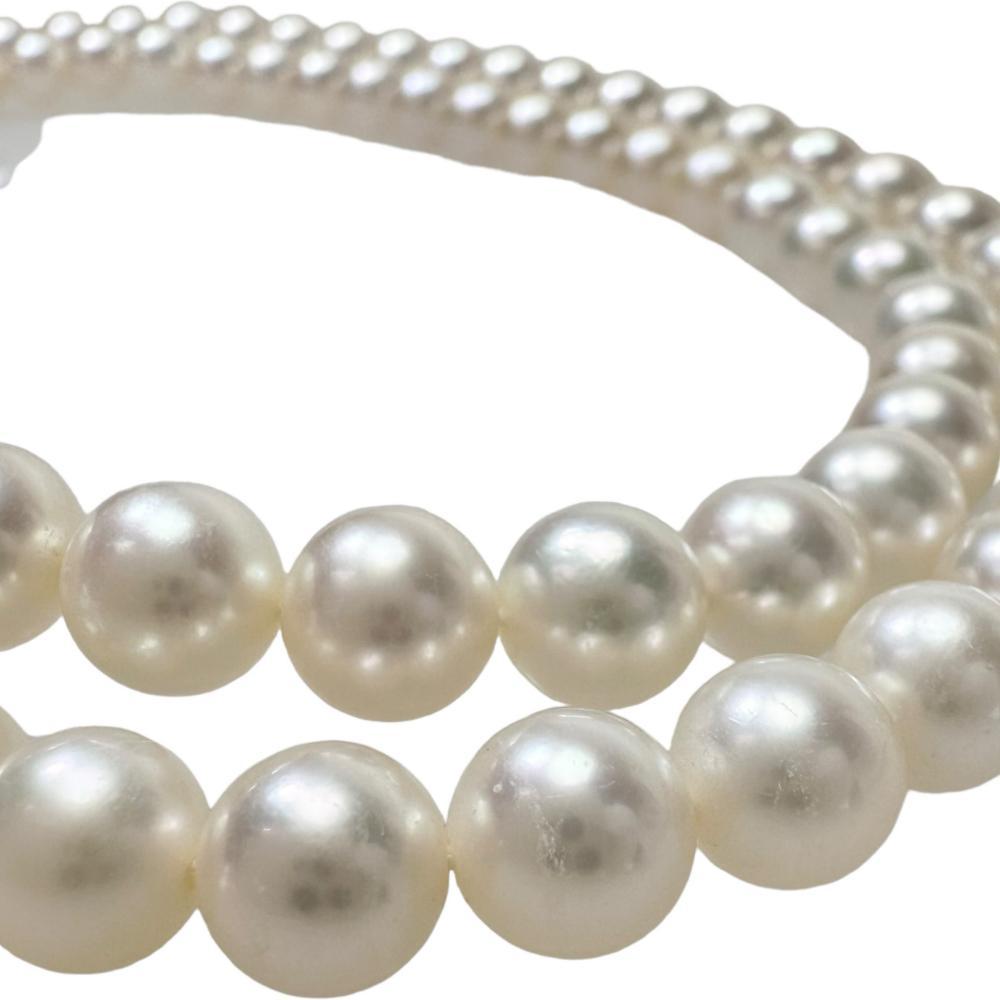 MIKIMOTO/ Mikimoto Akoya pearl / pearl 7.0~7.5mm necklace K18WG white gold 50.7g 65cm lady's 