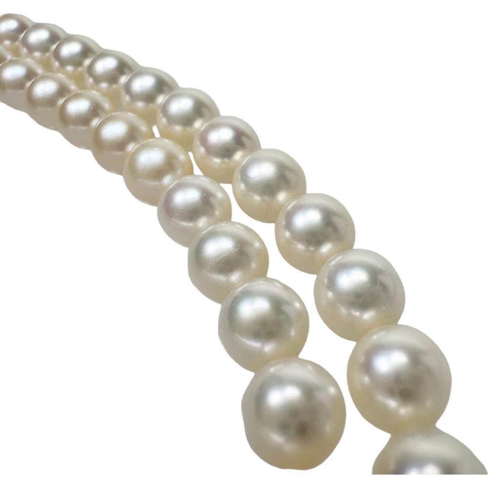 MIKIMOTO/ Mikimoto Akoya pearl / pearl 7.0~7.5mm necklace K18WG white gold 50.7g 65cm lady's 